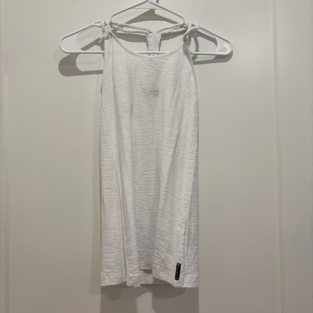 Blanc du Nil‎ White Slub Knit Braided Racerback Tank Top Size XS 6 ans